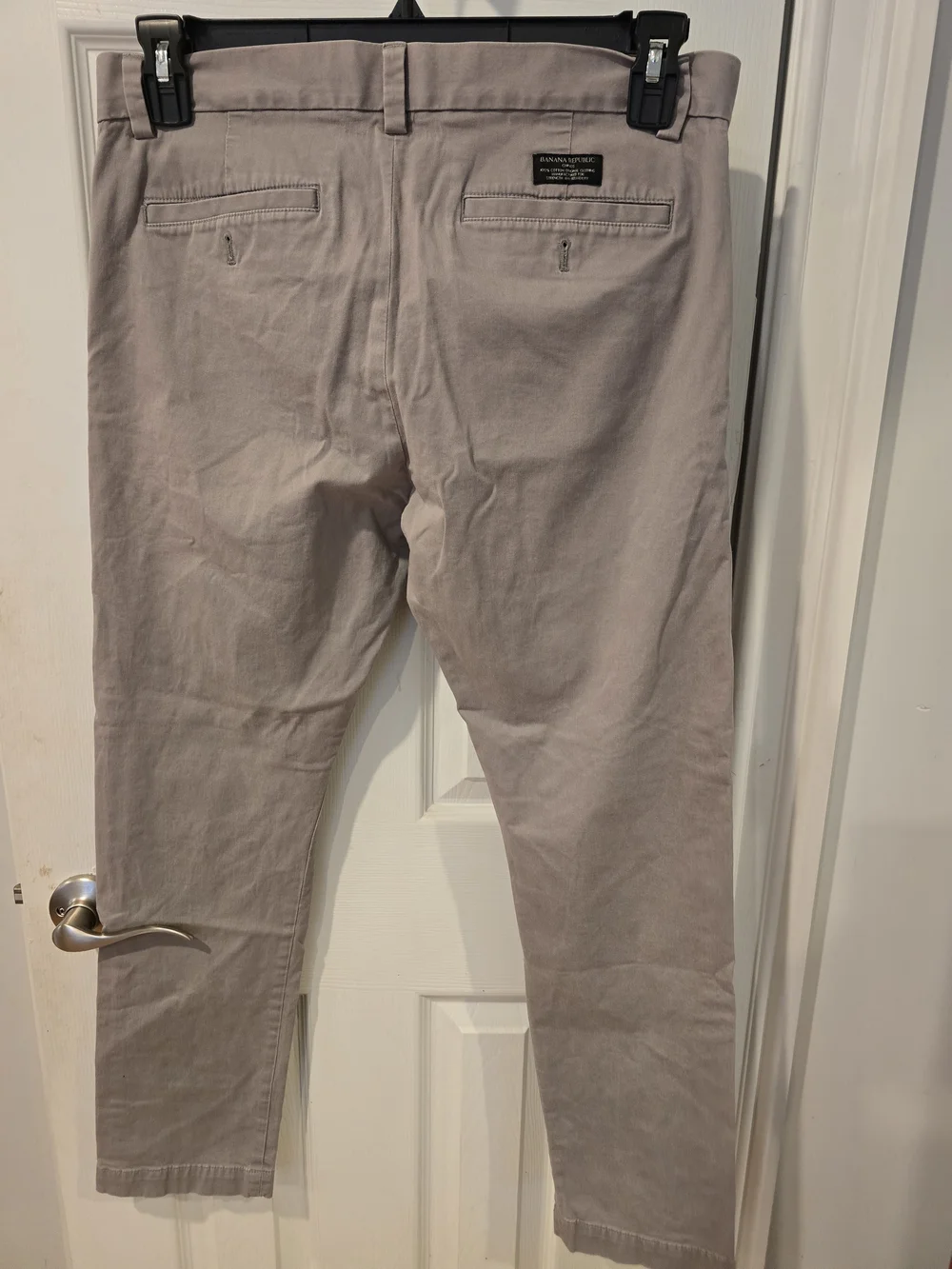 Banana Republic Fulton Skinny Chino Pants Men's 32x30 Grey Stretch Cotton